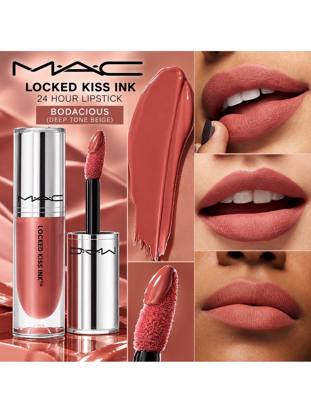 MAC Cosmetics Locked Kiss Ink Lipstick in Bodacious • Brand New in Box!